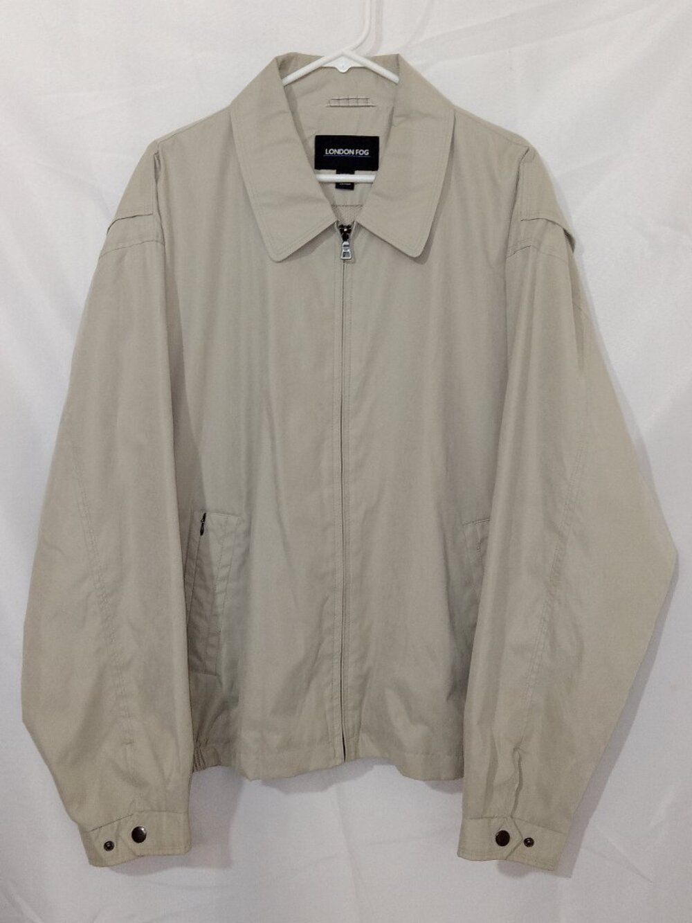 London Fog Harrington Bomber Jacket Mens 2XL Khaki Bi Swing Full Zip